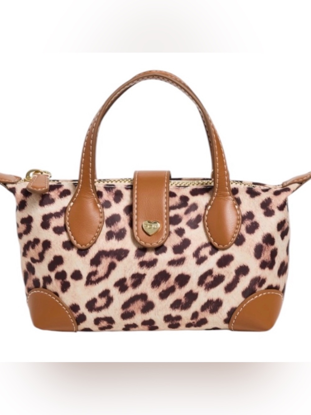 Stoney Clover Lane Leopard Print Mini Bag with Tan Leather Trim NWOT